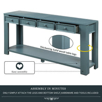 Console Table for Entryway Hallway Sofa Table with Storage Drawers and Bottom Shelf