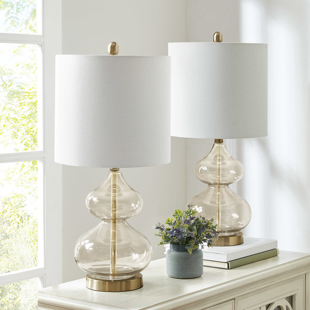 Set of 2 Glass Table Lamp