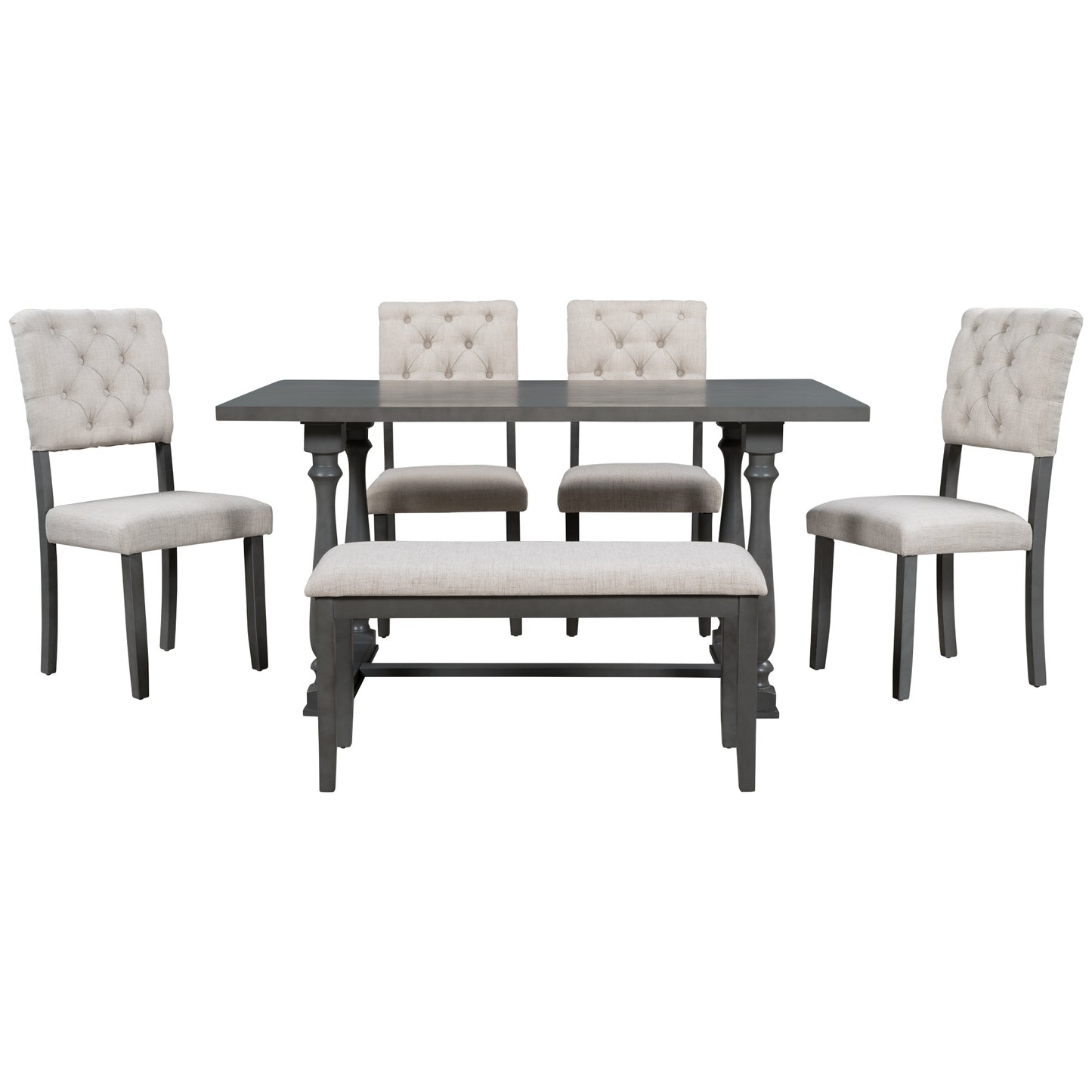 Dining Table With 4 Chairs and 1 Bench