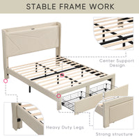 Bed Frame With Charge Ports and Storage - Queen