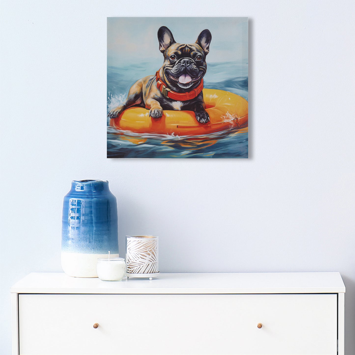 Beach Dogs Frenchie Canvas