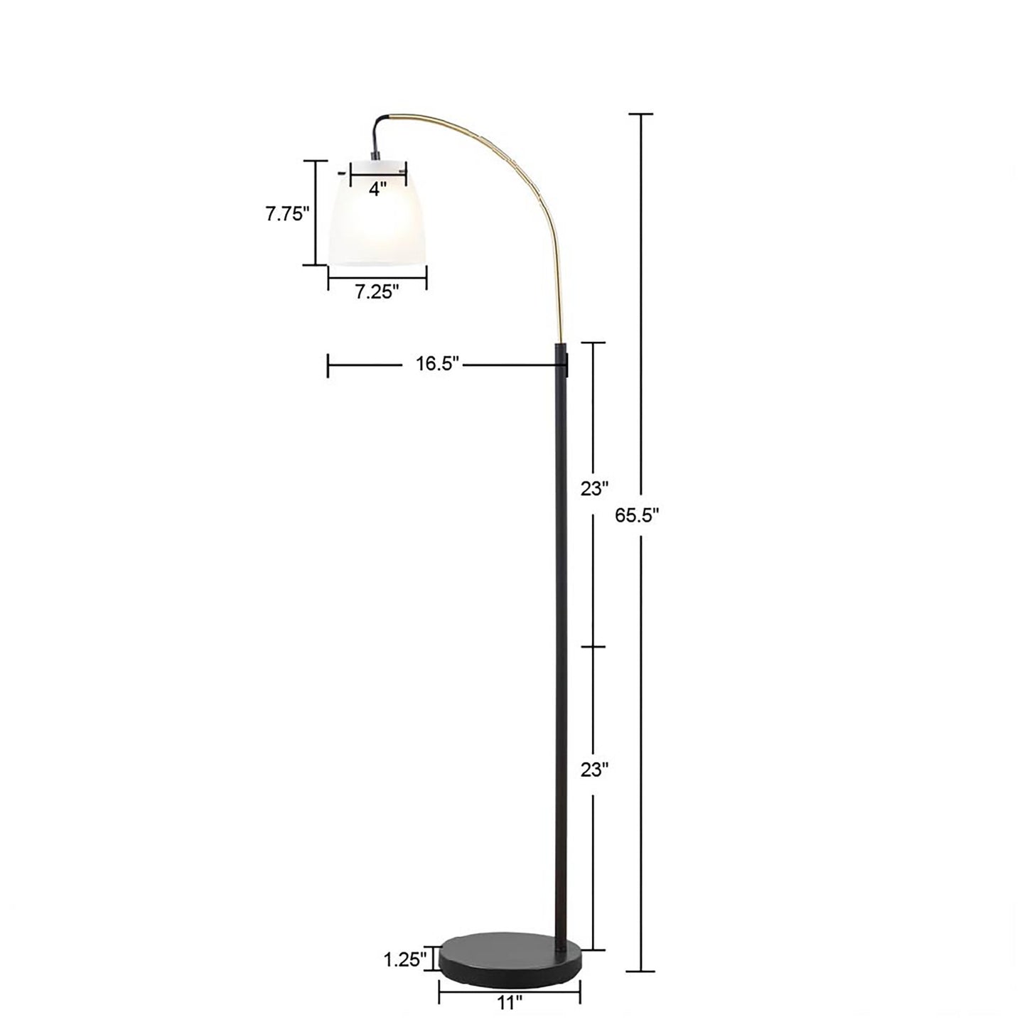 Arched Floor Lamp with Frosted Glass Shade