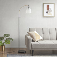 Arched Floor Lamp with Frosted Glass Shade