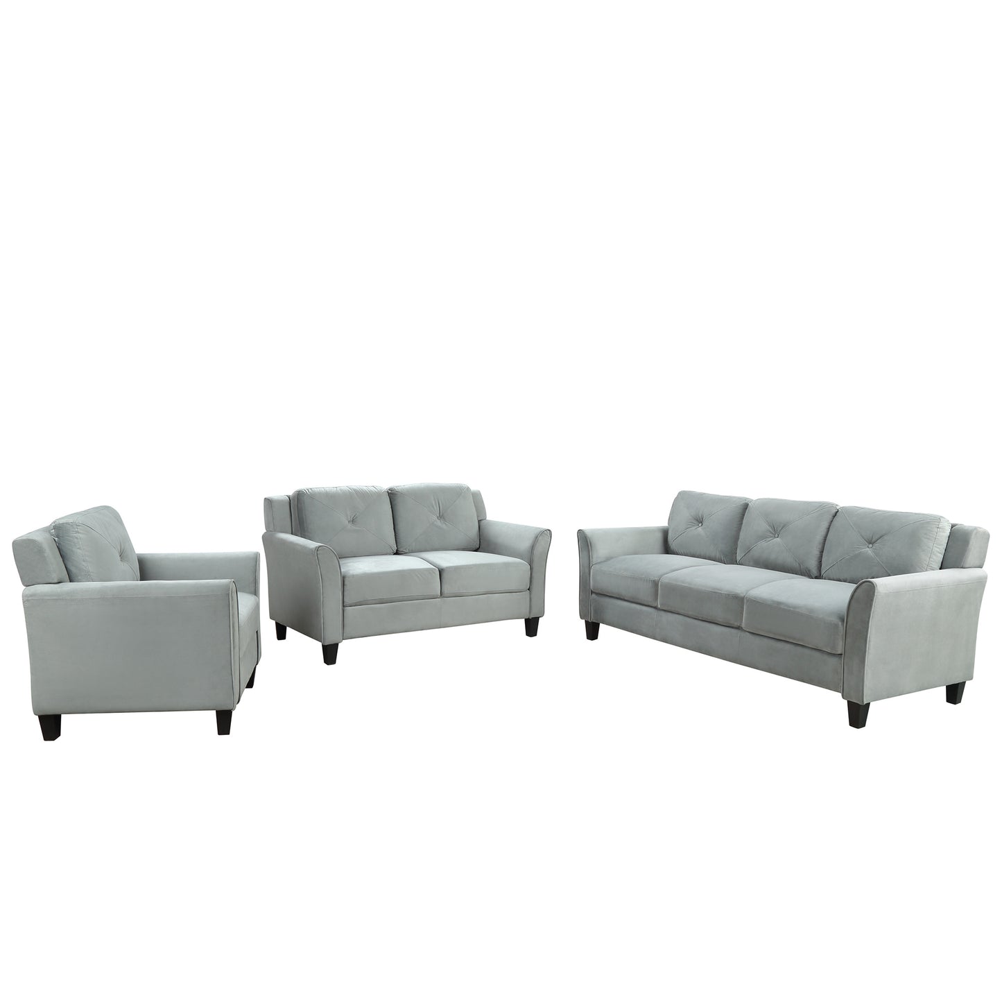 Tufted Sofa, Loveseat and Chair Set