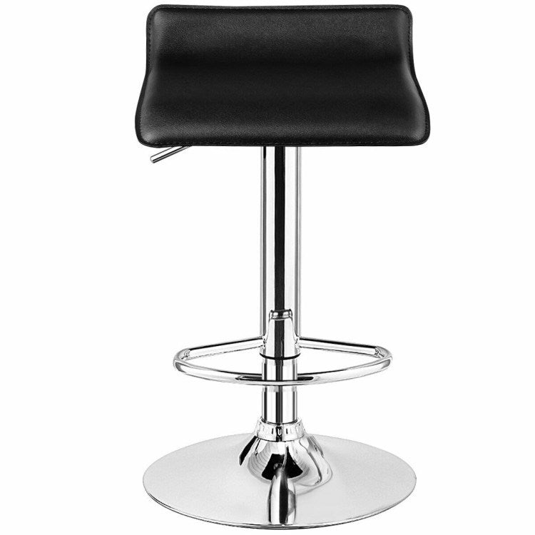 Adjustable Leather Backless Bar Stools - Set of 2