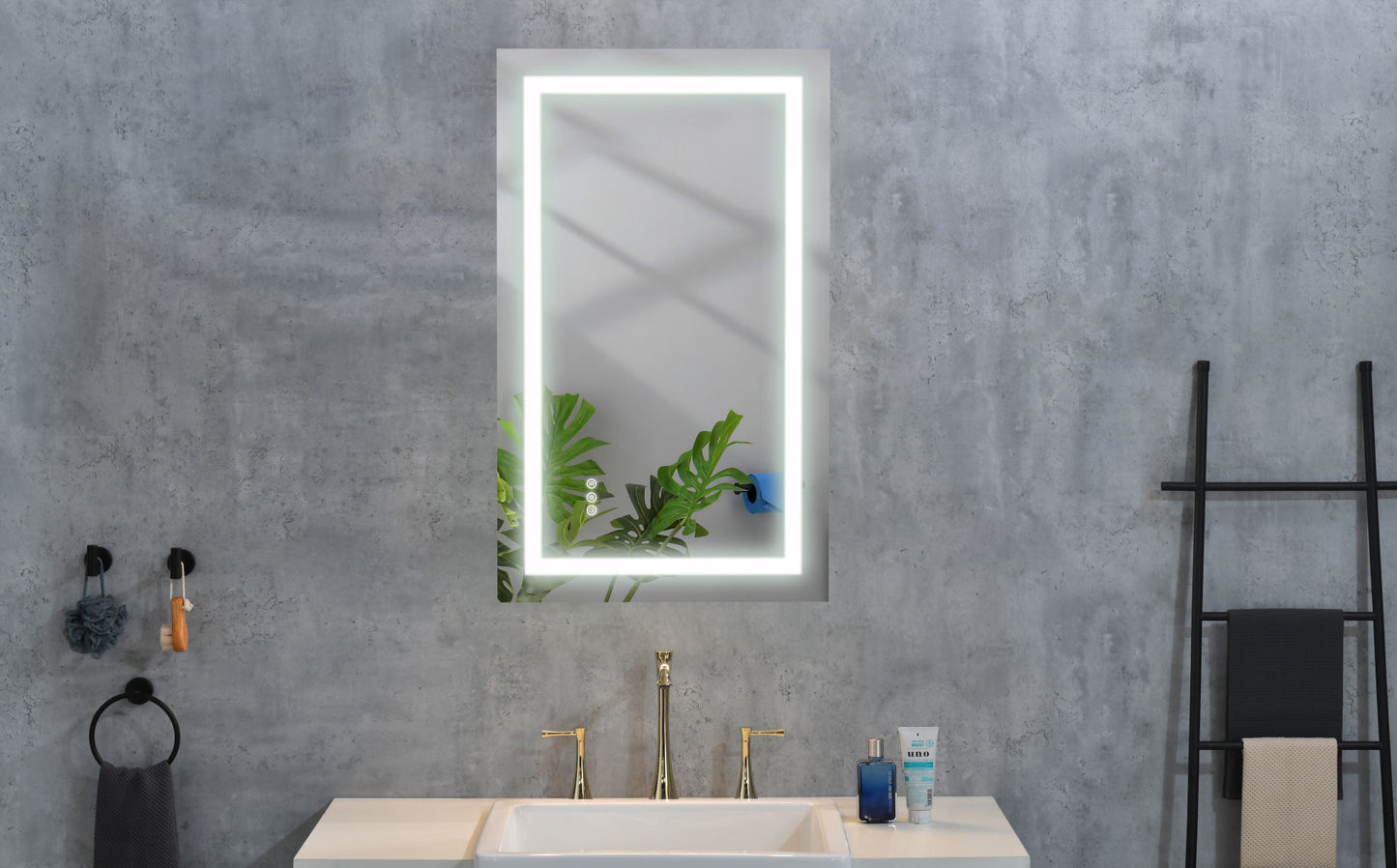 36" x 28" LED Lighted, Anti-fog Bathroom Mirror