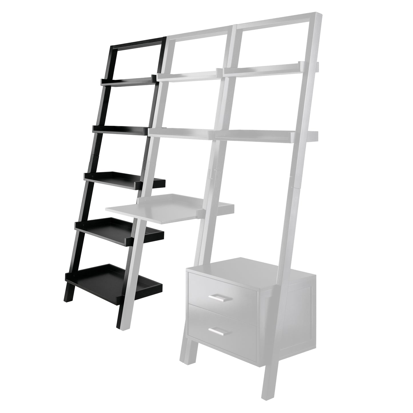 5-Tier Leaning Shelf - Black