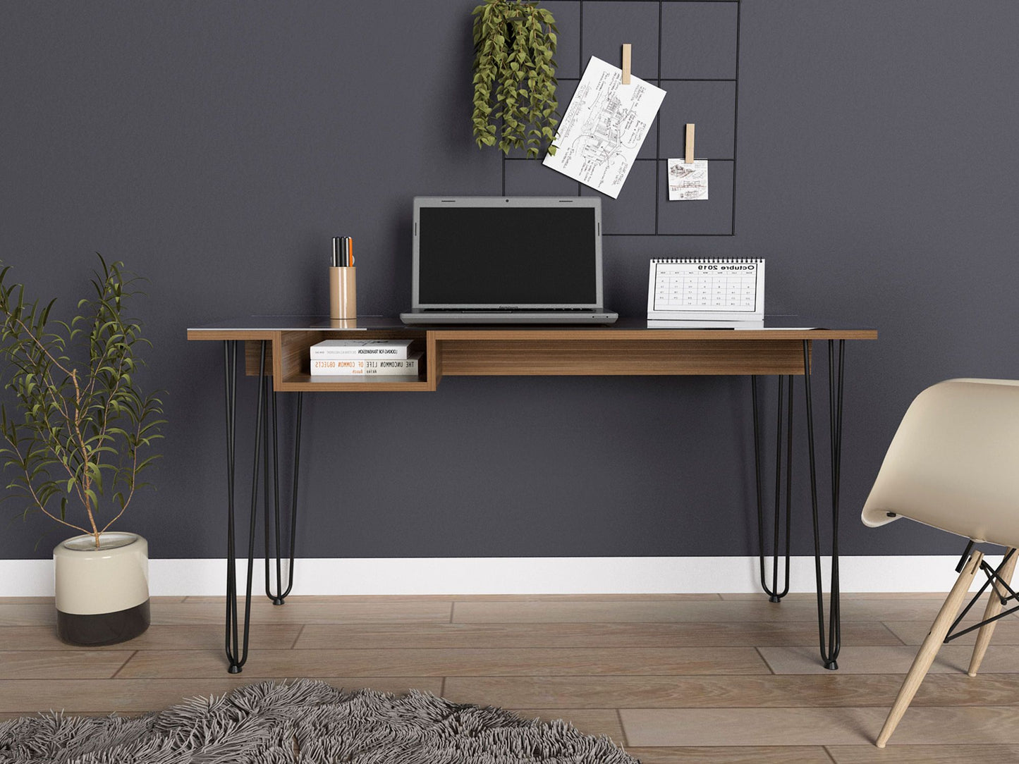 Writing Desk with Open Shelf