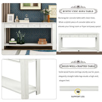 Console Table for Entryway Hallway Sofa Table with Storage Drawers and Bottom Shelf