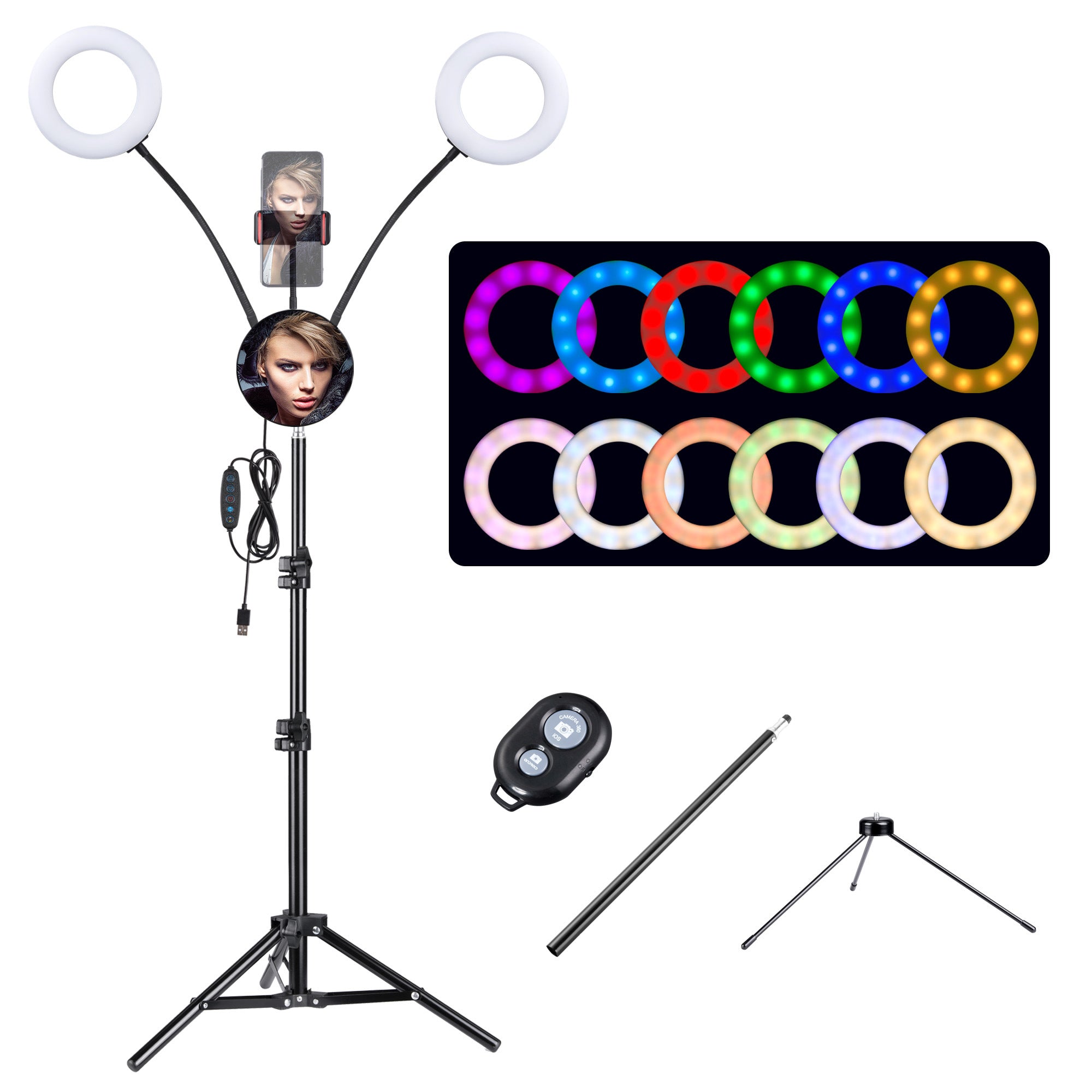 7in RGB Dual Ring Light