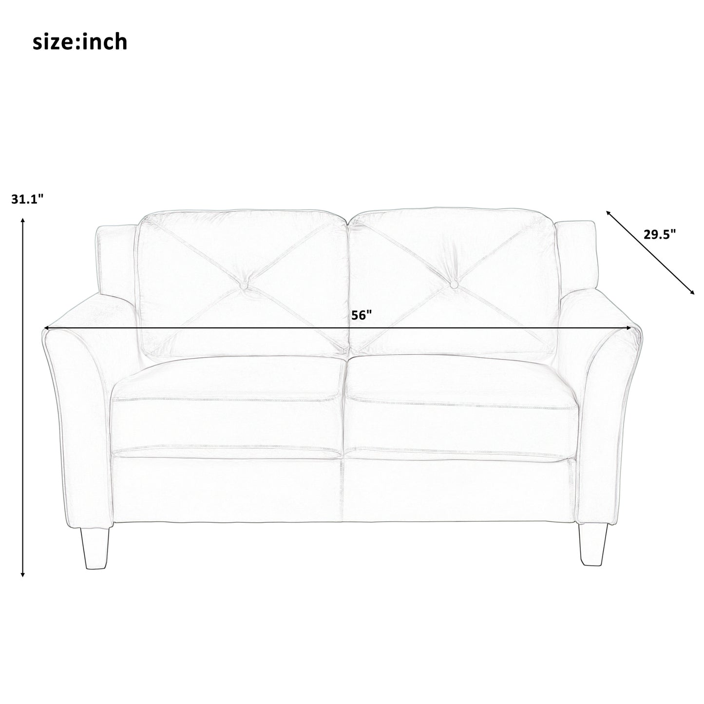 Tufted Sofa, Loveseat and Chair Set