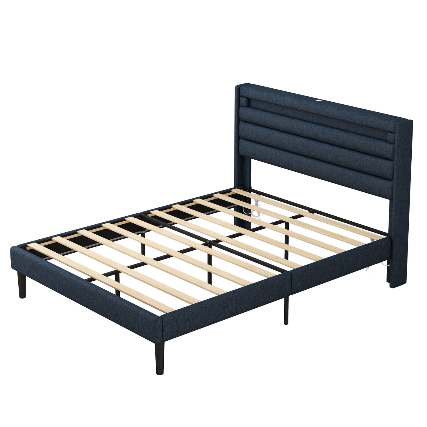 Bed Frame with LED Bedside Induction Light - Queen