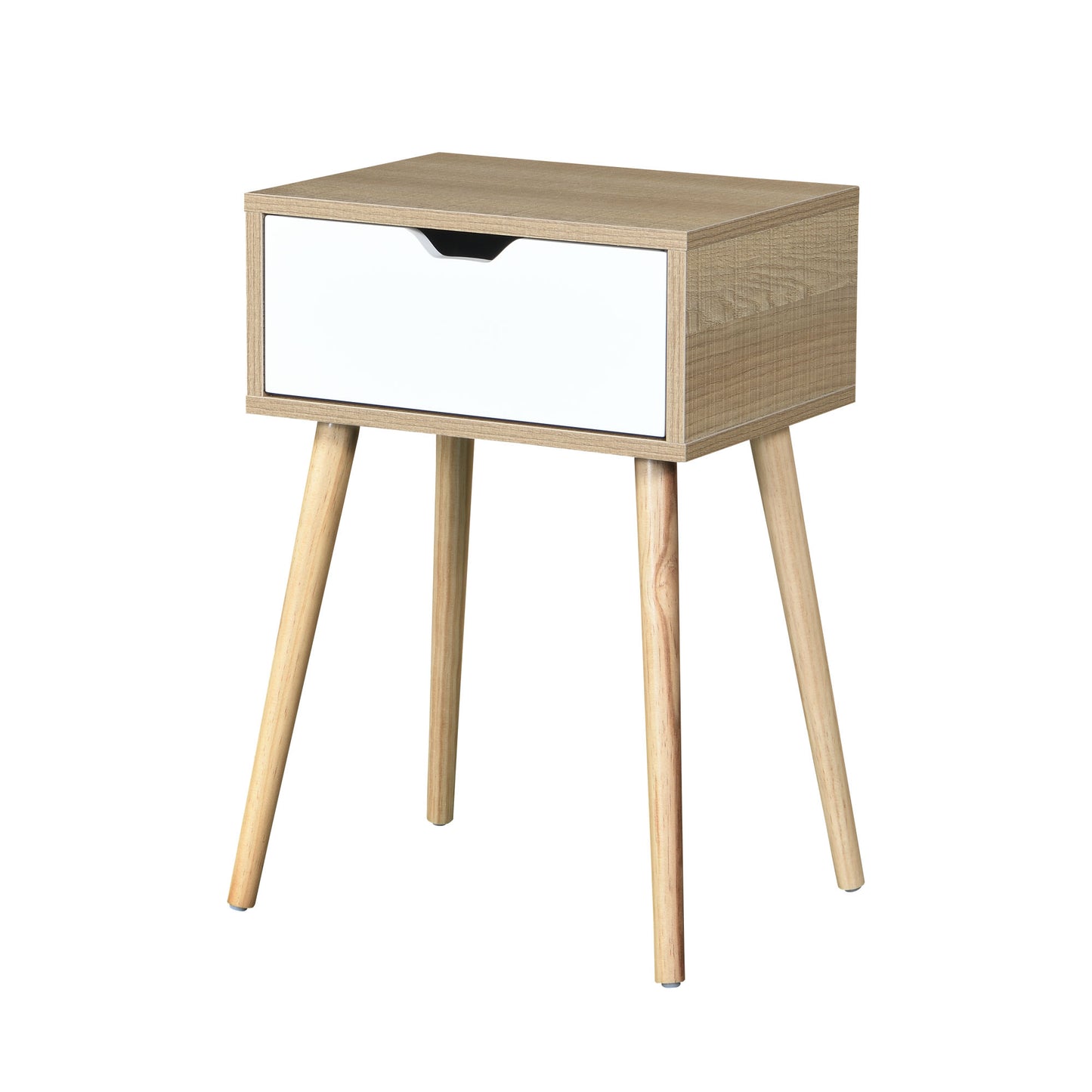 Side Table with Rubber Wood Legs