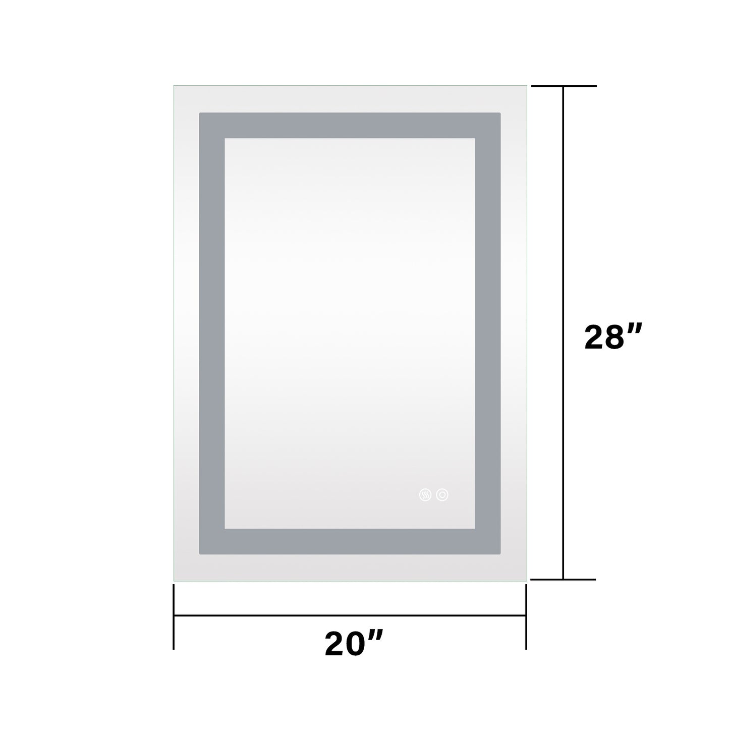 Frameless Rectangular LED Bathroom Mirror