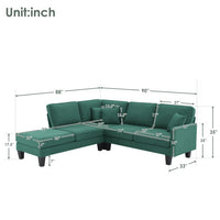 90" Modern Sectional Sofa with Chaise Lounge