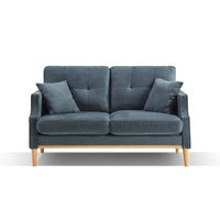 Blue Loveseat with Built-In USB Charging Port