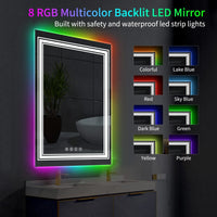 RGB LED Bathroom Mirror with Anti-fog