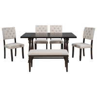 Dining Table With 4 Chairs and 1 Bench