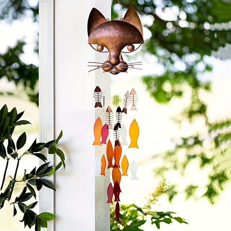 Metal Cat Wind Chime