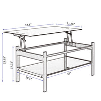 Black Glass Coffee Table with Lift-Top