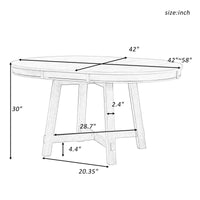 Round Dining Table with 16" Leaf - Farmhouse Style