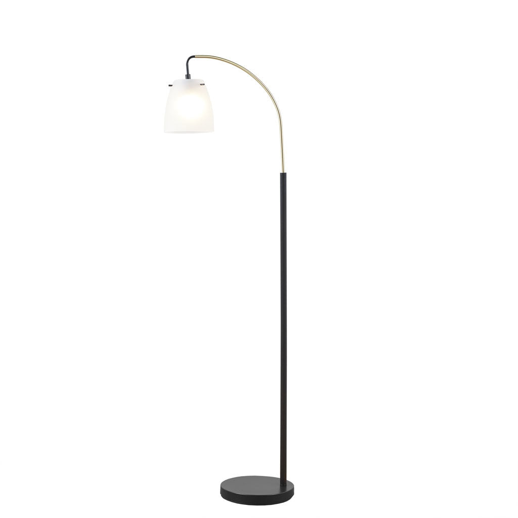 Arched Floor Lamp with Frosted Glass Shade