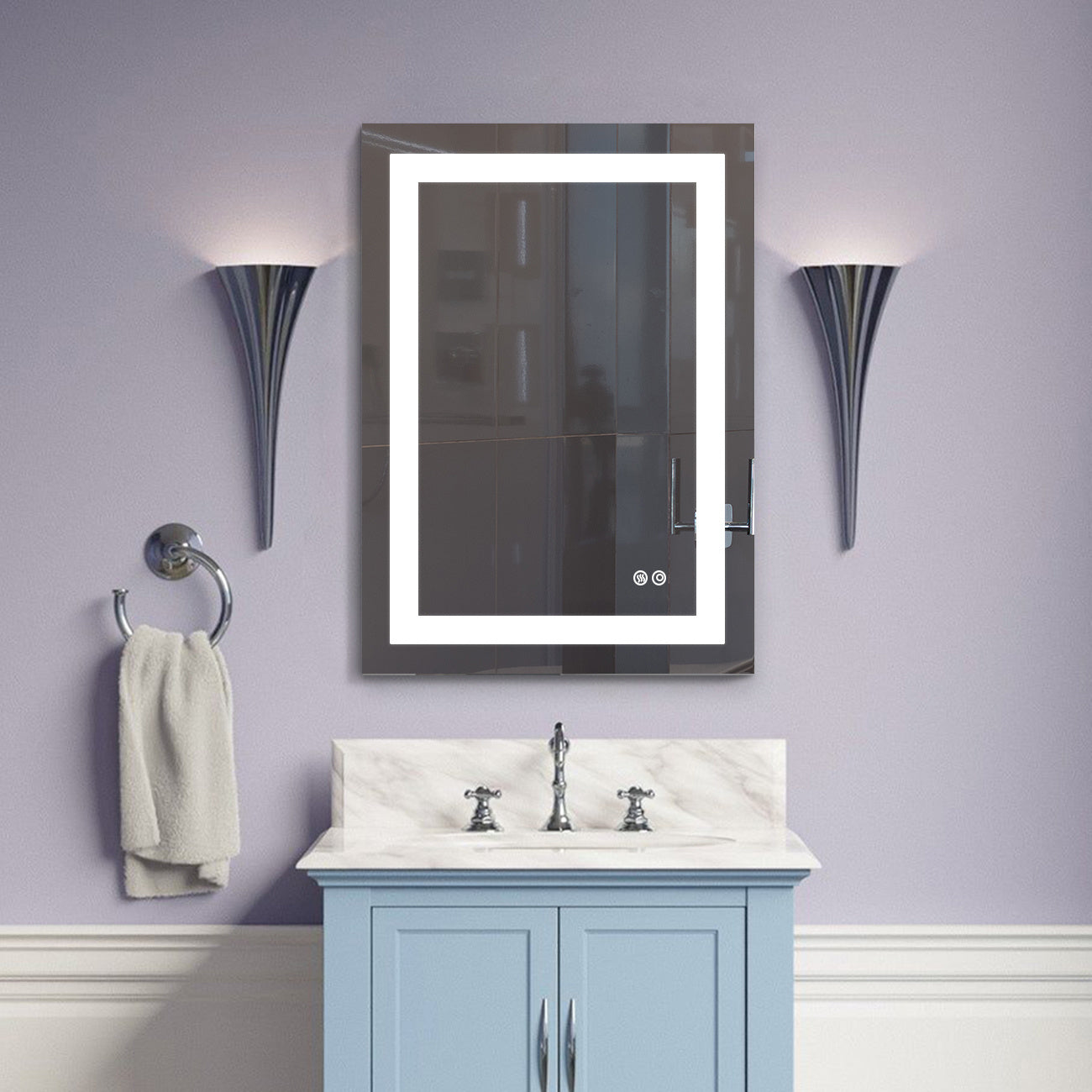 Frameless Rectangular LED Bathroom Mirror