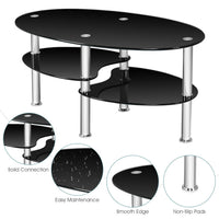 Tempered Glass Oval Coffee Table