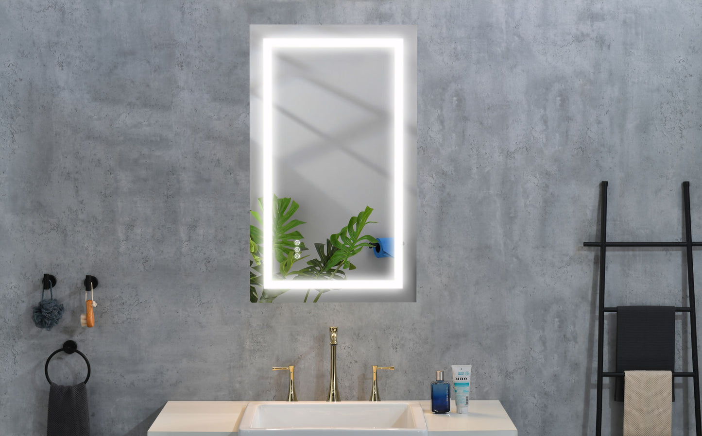 36" x 28" LED Lighted, Anti-fog Bathroom Mirror