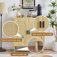 Storage Cabinets with Rattan Decorative Doors