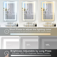 Frameless Rectangular LED Bathroom Mirror