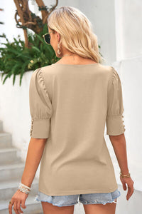 Lantern Short Sleeve Blouse