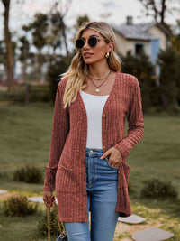 Button-Up Cardigan with Pockets