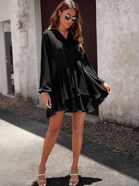 Surplice Neck Long Sleeve Dress