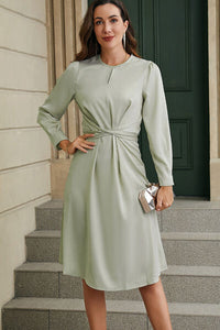 Tie-Waist Long Sleeve Dress