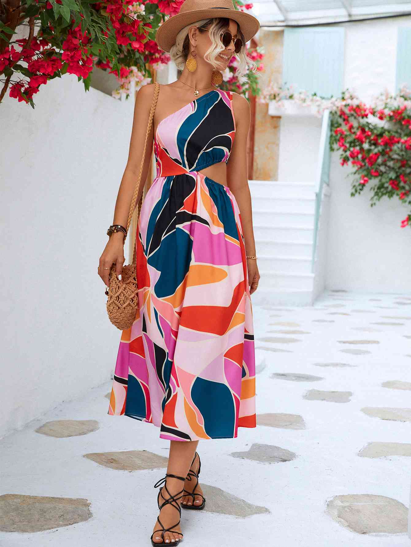 One-Shoulder Sleeveless Dress