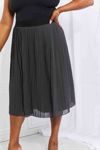 Pleated Chiffon Midi Skirt